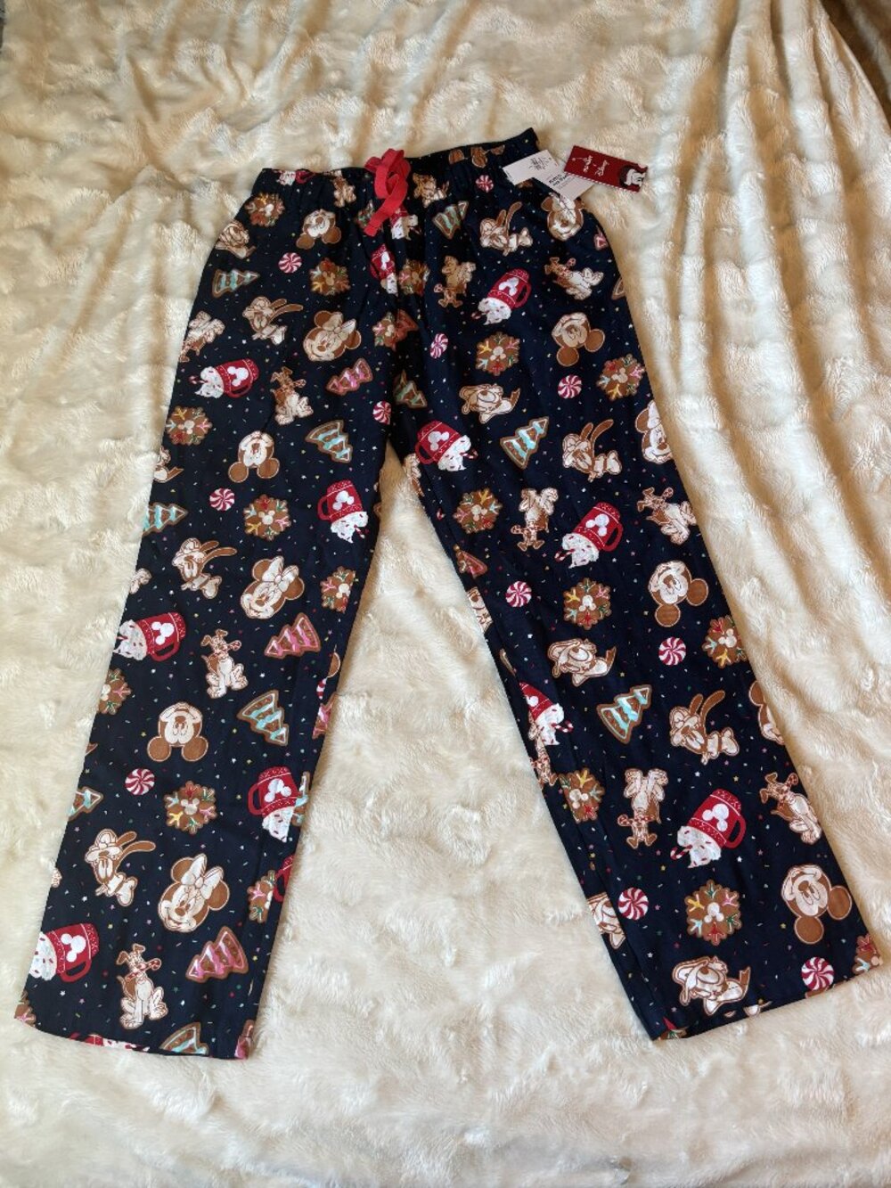 Old Navy Disney Mickey Minnie Christmas Flannel Pajama Pants Women Size S NWT